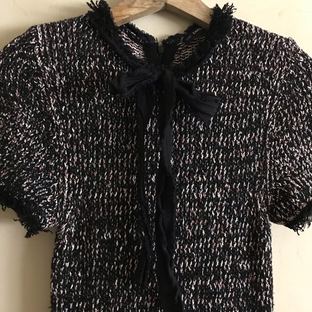 ZARA Black and White Knit Dress - Picture 3 of 9